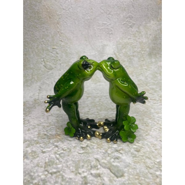 Figurka żabki dwie 14x10x6 cm