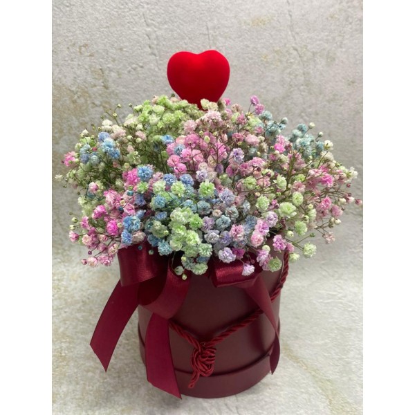 Flower box kolorowa gipsówka